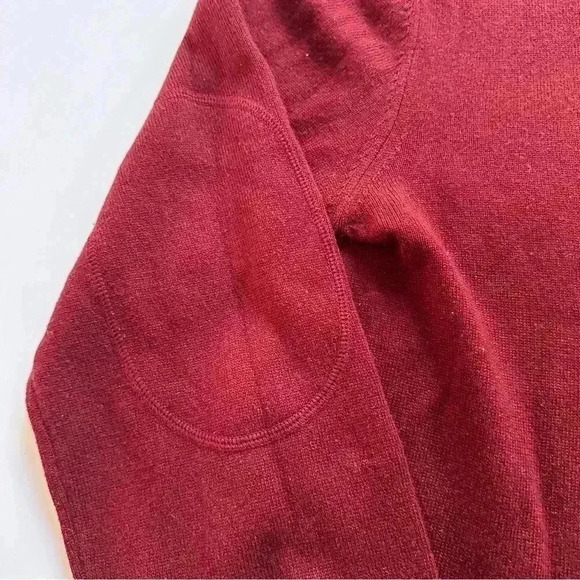 Banana Republic Sweater Mens Large Red Silk Cashmere Quarter Zip Lightweight - Picture 2 of 11
